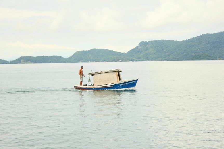 angling in calm waters