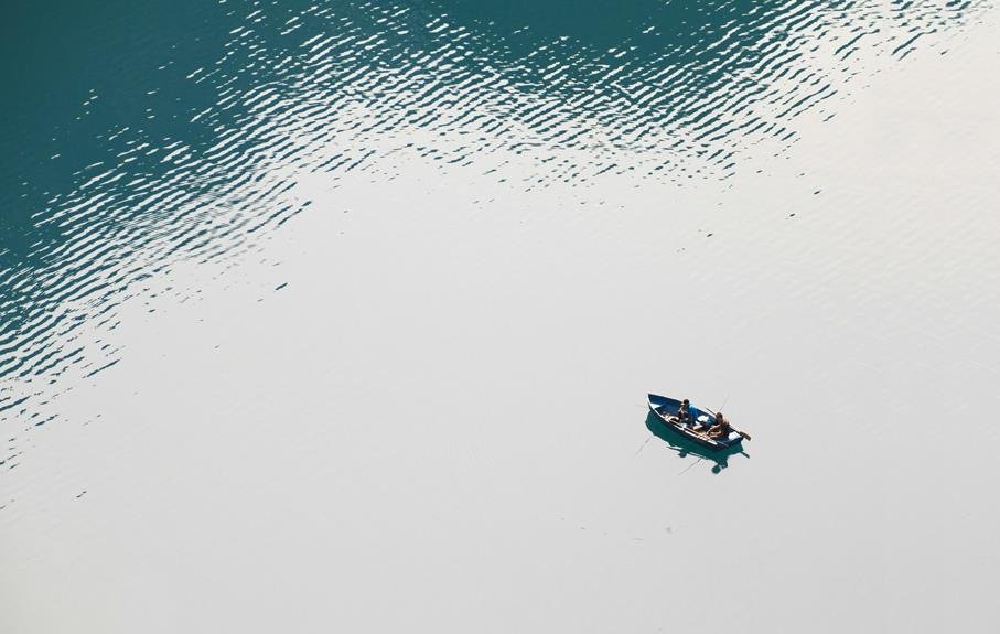 catching fish at dawn