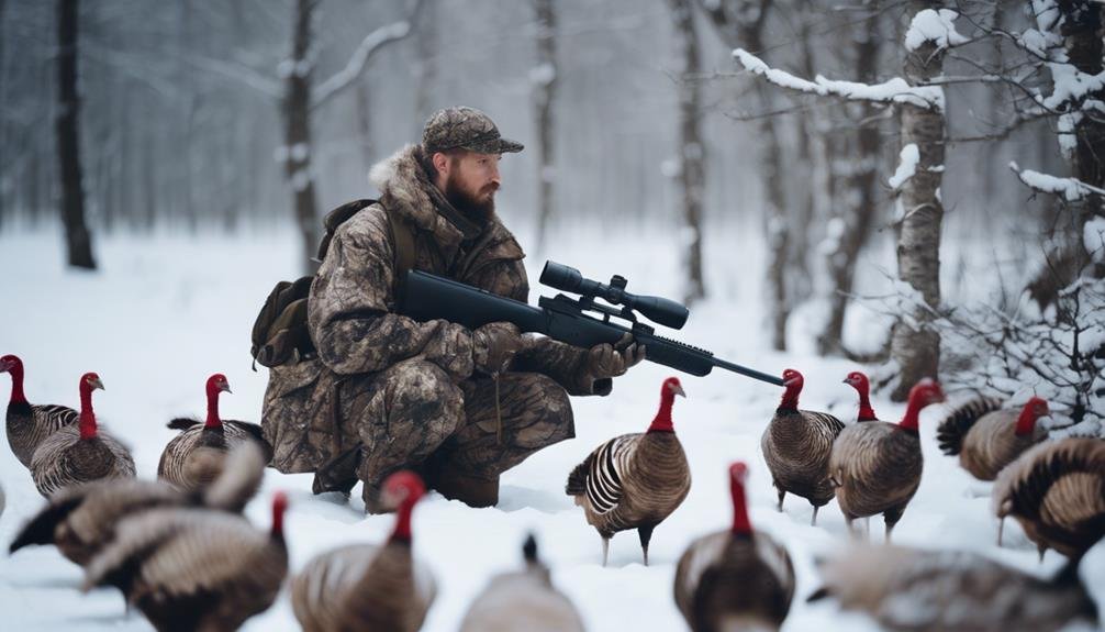 hunting turkeys in snow