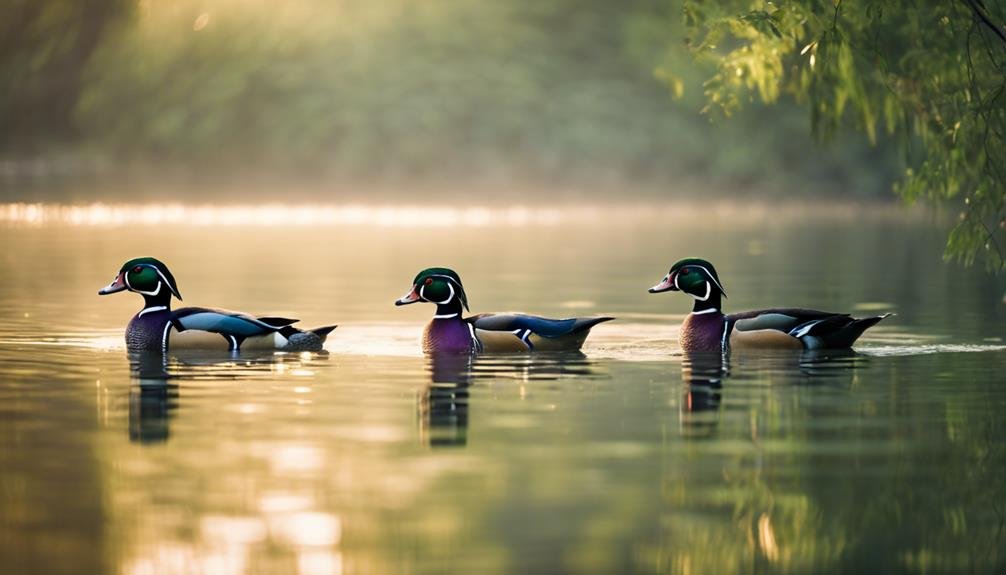majestic wood ducks soar
