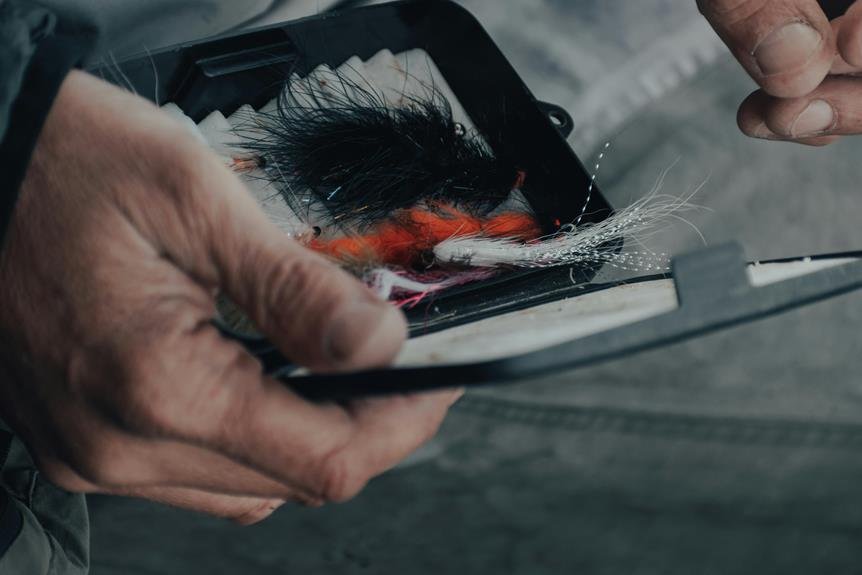 tying a fishing lure